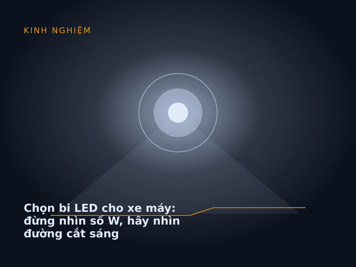 Chọn bi LED cho xe máy: đừng nhìn số W, hãy nhìn đường cắt sáng